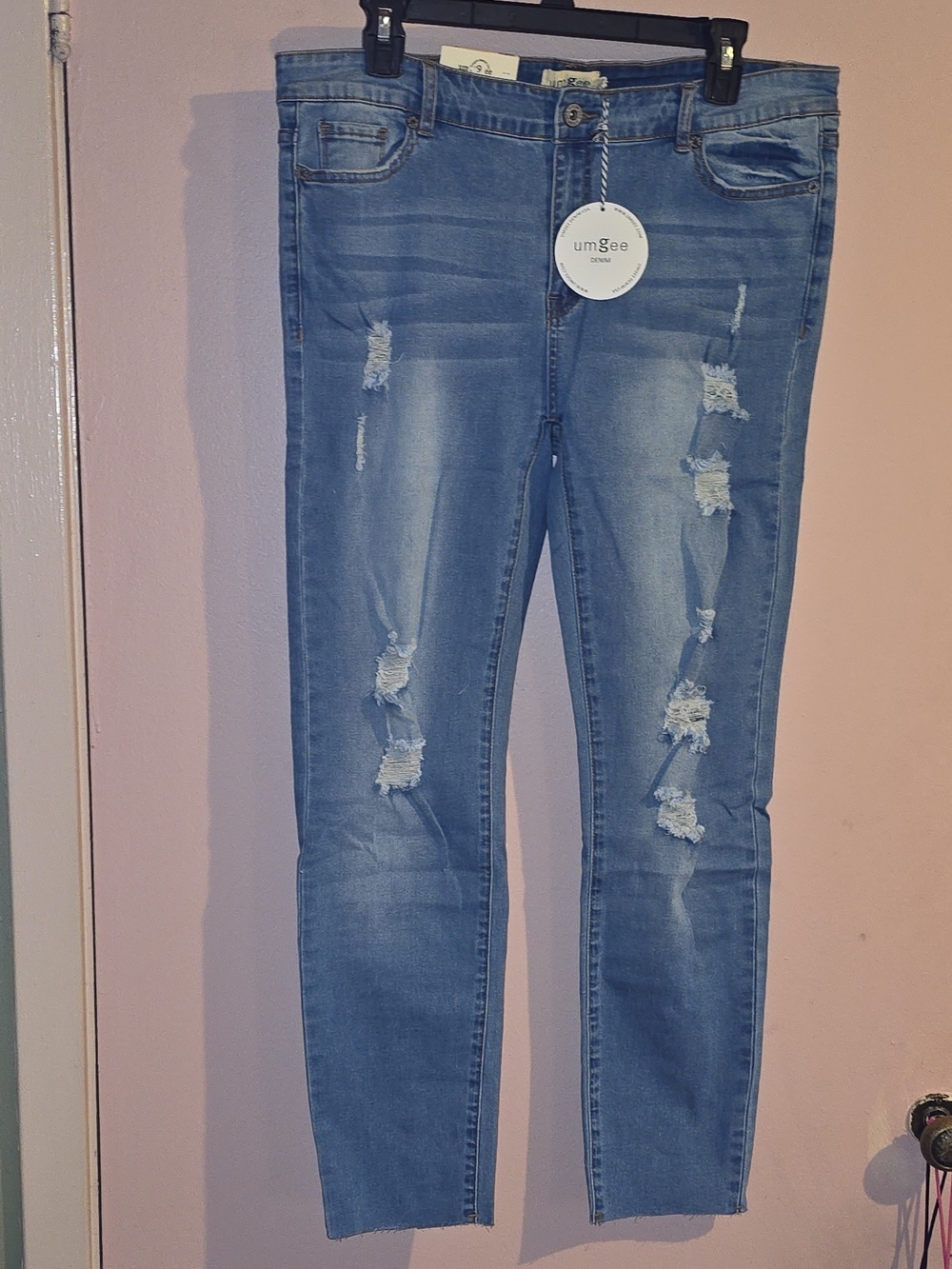 NWT-Umgee Denim Blue Distressed Skinny Jeans Size 9